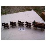 CAST IRON HORSES AND WAGON