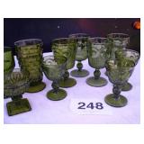 VINTAGE GREEN GOBLETS