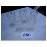 5 VINTAGE CLEAR GOBLETS