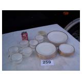 FIREKING WHITE W/GOLD TRIM DISHES