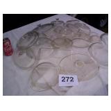 CLEAR GLASS MISC GLASS LIDS, PYREX, ETC