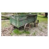 Old horse drawn steel wheel wagon