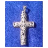 STERLING SILVER CROSS PENDANT 4.2GRAMS
