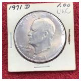 1971 D EISENHOWER SILVER DOLLAR
