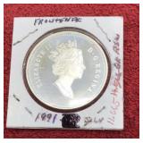 1991 SILVER CANADIAN ONE DOLLAR - FRONTENAC COIN