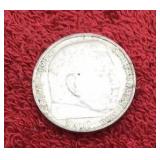 1937 SILVER NAZI GERMANY 2 DEUTRCHES REICH COIN
