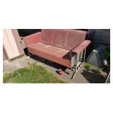 All steel porch glider