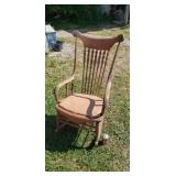 Old rocker with bent arms (one spindle is broken)