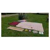 Chanel bedspread American Flag doilies handmade