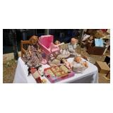 Dolls doll dishes doll furniture