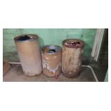 3 cardboard barrels full 1960 70s 80s  material &