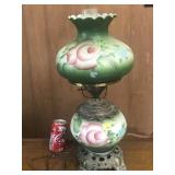 Gone with the wind style lamp hand painted