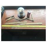 Thimble Holder, Advertising Yard Sticks
