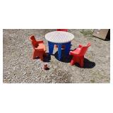 Kids plastic table with chairs