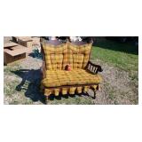 Retro 1970s love seat rocker.
