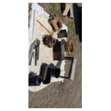 Mailbox O would wagon wheel hub brass wind chimes