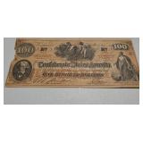 1862 CONFEDERATE 100 DOLLAR NOTE