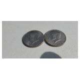 2-Bicentennial 1776-1976 Silver Kennedy Half
