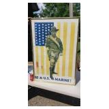 World War II US marine campaign poster