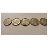 5 Silver 1960 Dimes
