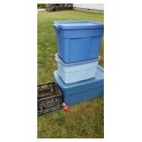 Crate & 3 Totes With lids