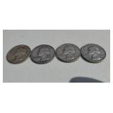 4 -1962 Silver Quarters