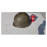 WWII helmet with liner.