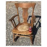 Vtg. Oak Rocking Chair