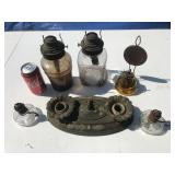Vtg. Oil Lamps, Light Fixture
