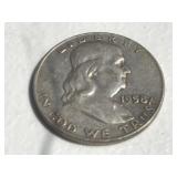 1958 Silver Franklin Half Dollar