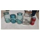Fruit jars & square jar.