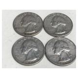 (4) 1962 Silver Quarters
