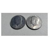 2-Bicentennial 1776-1976 Kennedy Silver Half