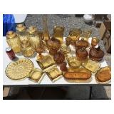Vtg. Amber Glassware including Moon&Stars