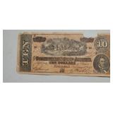 CONFEDERATE 10 DOLLAR BILL