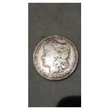 1880  Morgan silver dollar.
