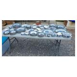 LARGE SET CURRIER & IVES DISHES