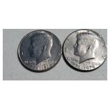 2-1776-1976 Kennedy Silver Half Dollars