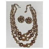 Costume Jewelry Necklace & Clip on Earrings