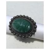 Sterling Silver & Jadeite Ring 5.56grams