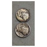 Two  Mercury dimes