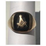 10k Gold Masonic Ring 8.43 Grams