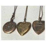 Vintage Gold Filled Lockets including Simmons