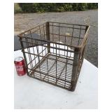 Vtg. Prairie Farms Wire Crate