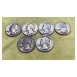 4-1945 & 2-1944 Silver Quarters