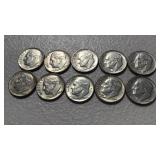 10-1964 Silver Dimes