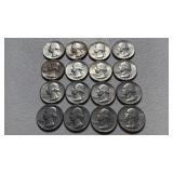 14-1964, 1-1951, 1-1944 Silver Quarters