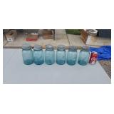 6 old fruit jars