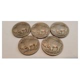 5 Buffalo Nickels