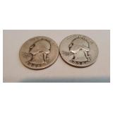 1938 & 1942 Silver Quarters